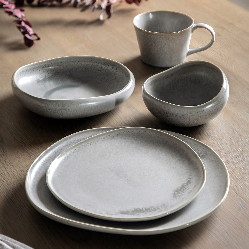 Pebble Glaze Side Plates - Dove Grey Pack of 4 GalleryDirect 4