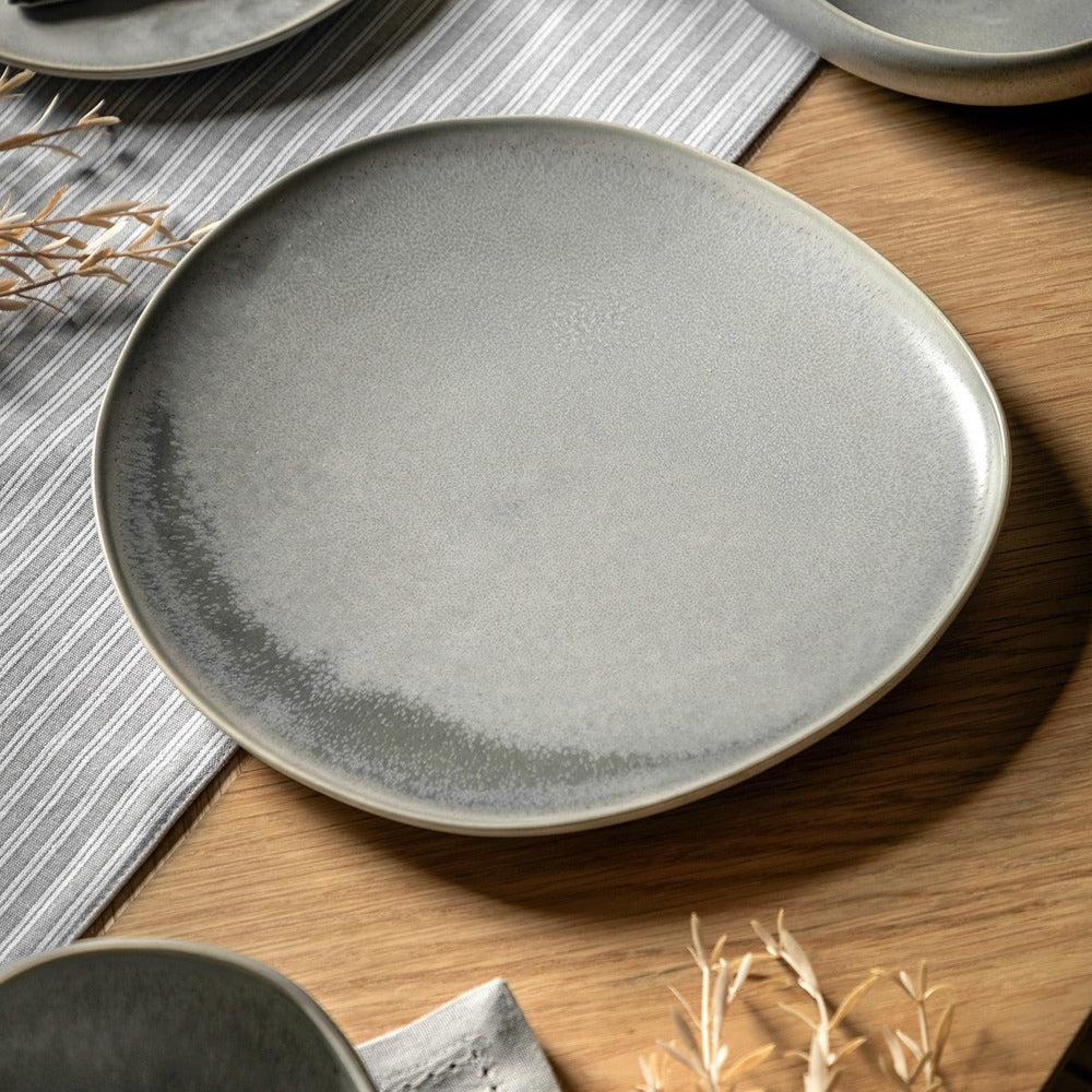 Pebble Glaze Dinner Plates - Dove Grey Pack of 4 GalleryDirect 2