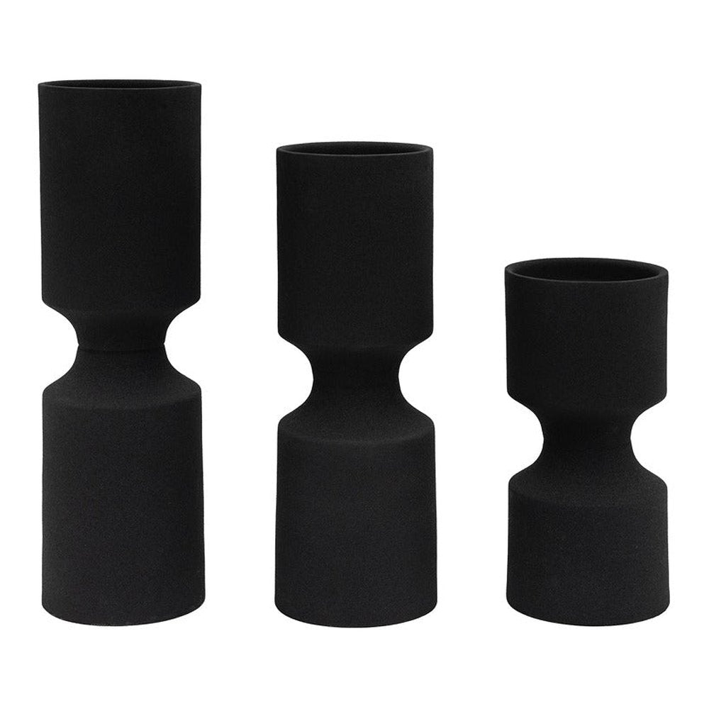 Zia Set of 3 Candlesticks - Black GalleryDirect 1
