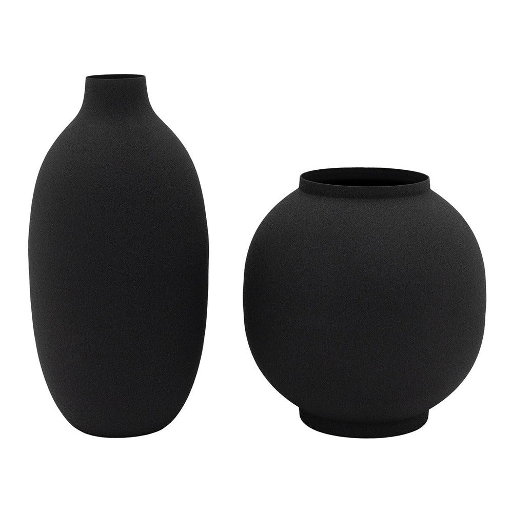 Zia Set of 2 Vases - Black GalleryDirect 1