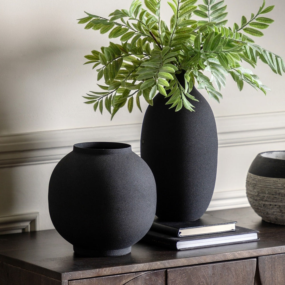 Zia Set of 2 Vases - Black GalleryDirect 2