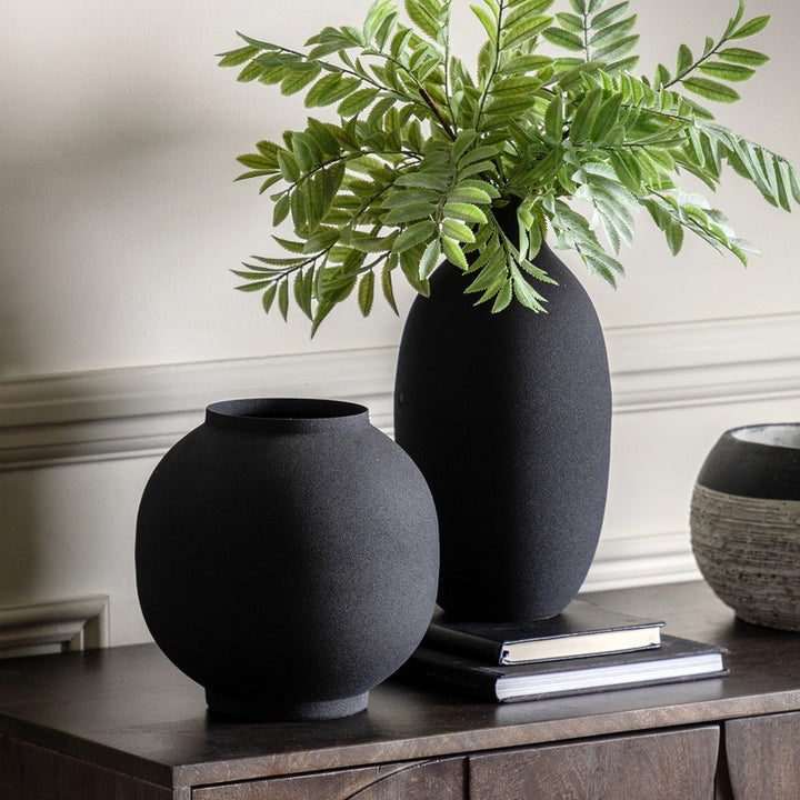 Zia Set of 2 Vases - Black GalleryDirect 2