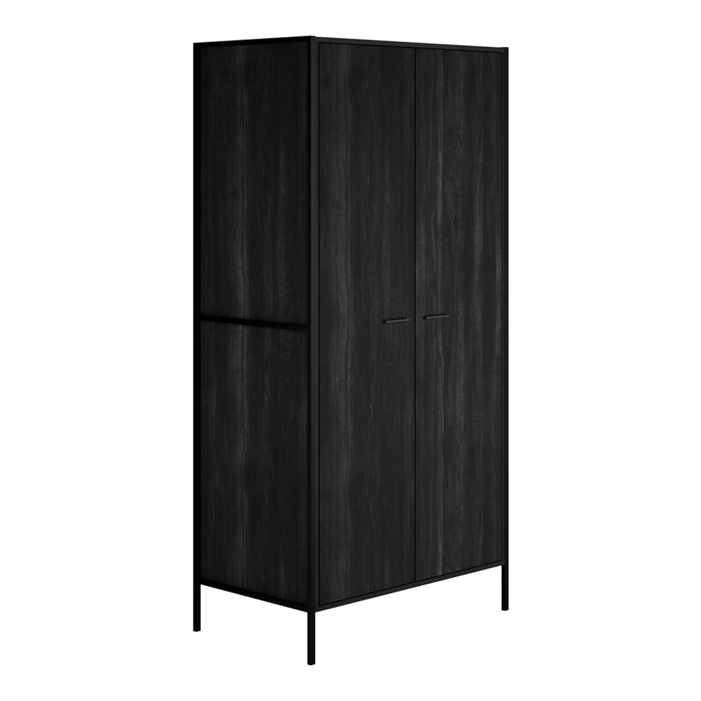 Lochan 2 Door Wardrobe - Black LPD Home 3