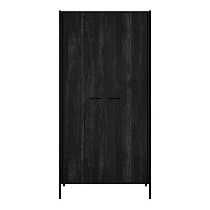 Lochan 2 Door Wardrobe - Black LPD Home 1