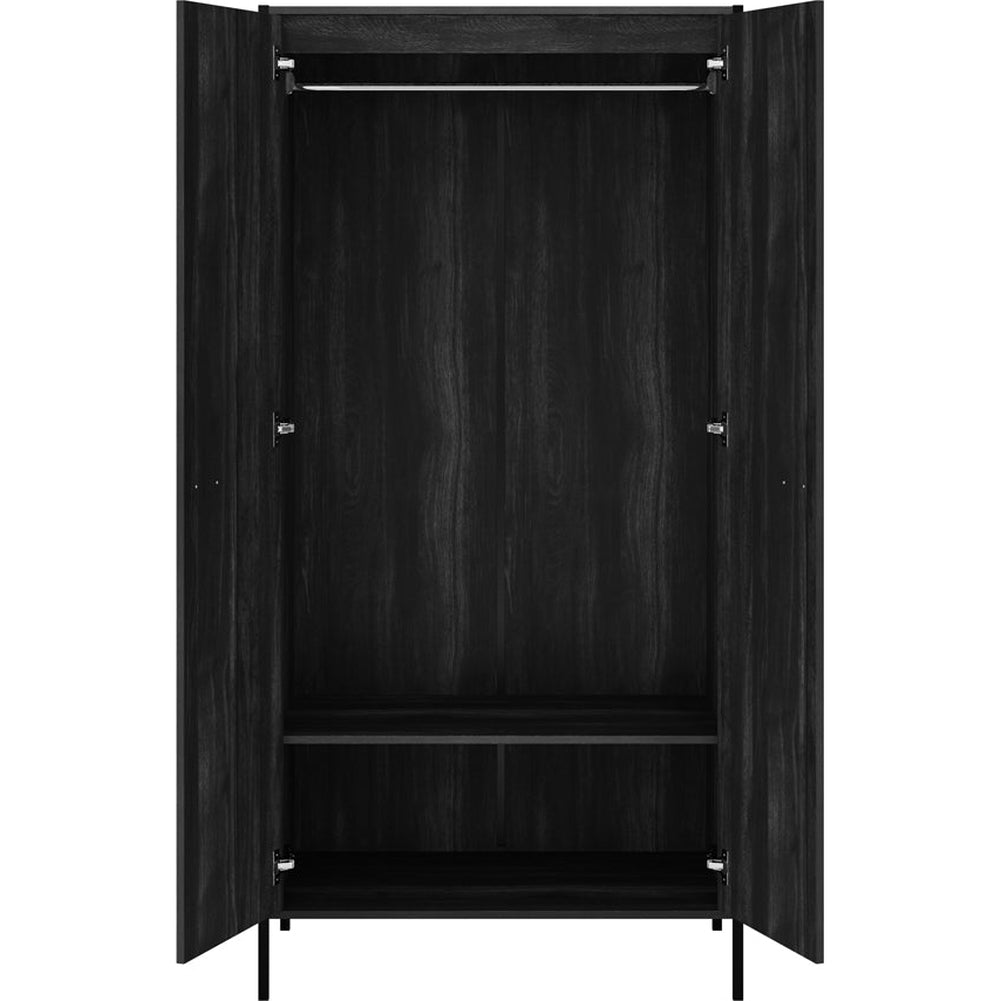 Lochan 2 Door Wardrobe - Black LPD Home 4
