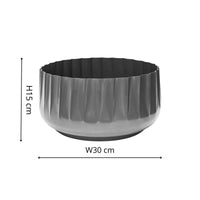 Ivyline Hudson Slate Corrugated Bowl Planter