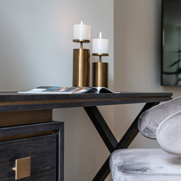 Hunter 3 Drawer Desk - Black Richmond 5