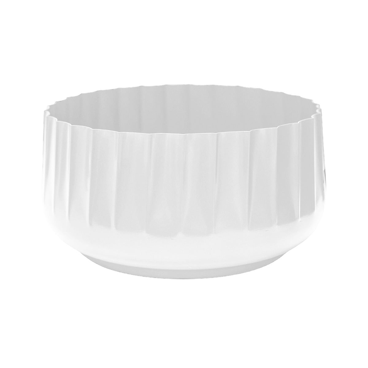 Ivyline Hudson White Corrugated Bowl Planter