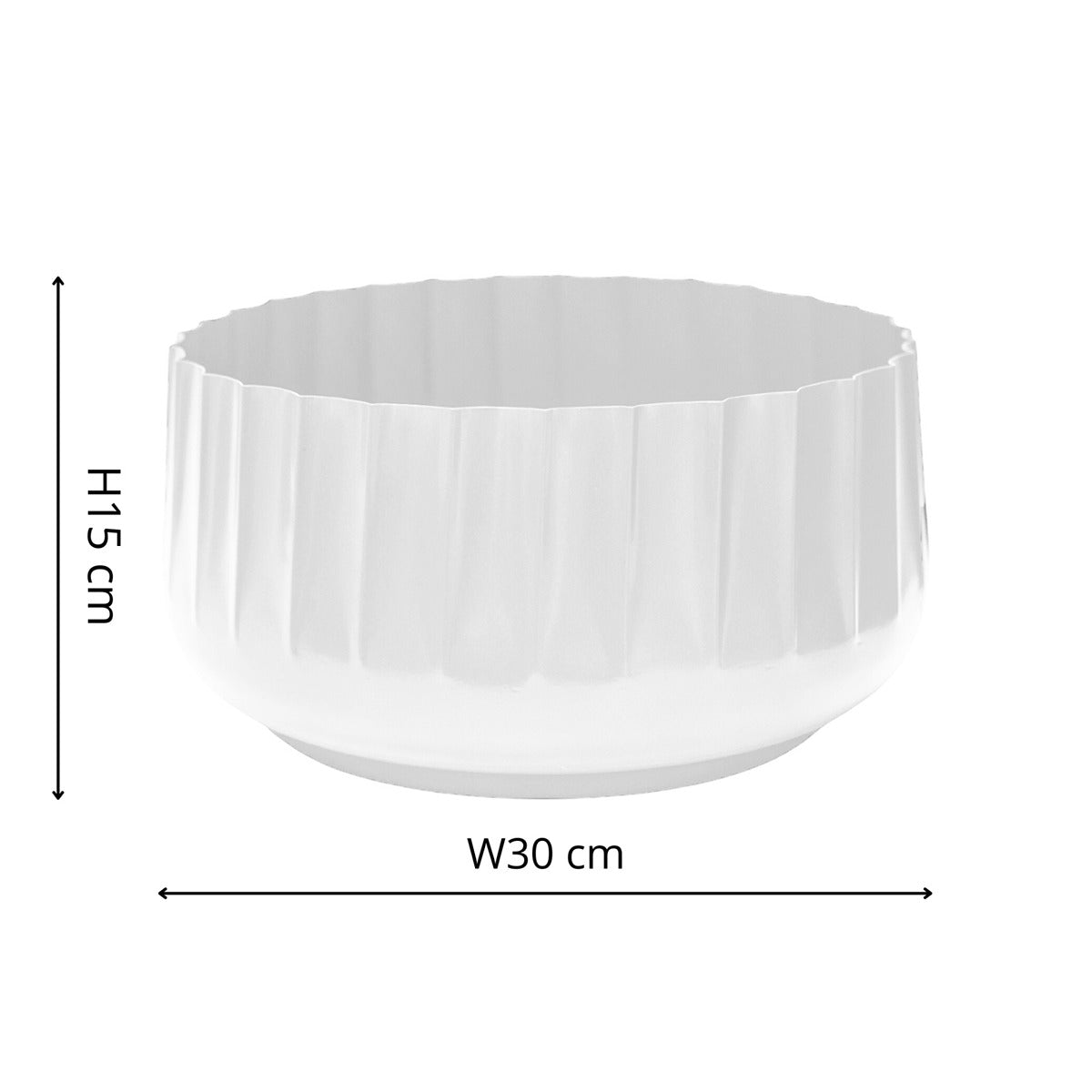 Ivyline Hudson White Corrugated Bowl Planter