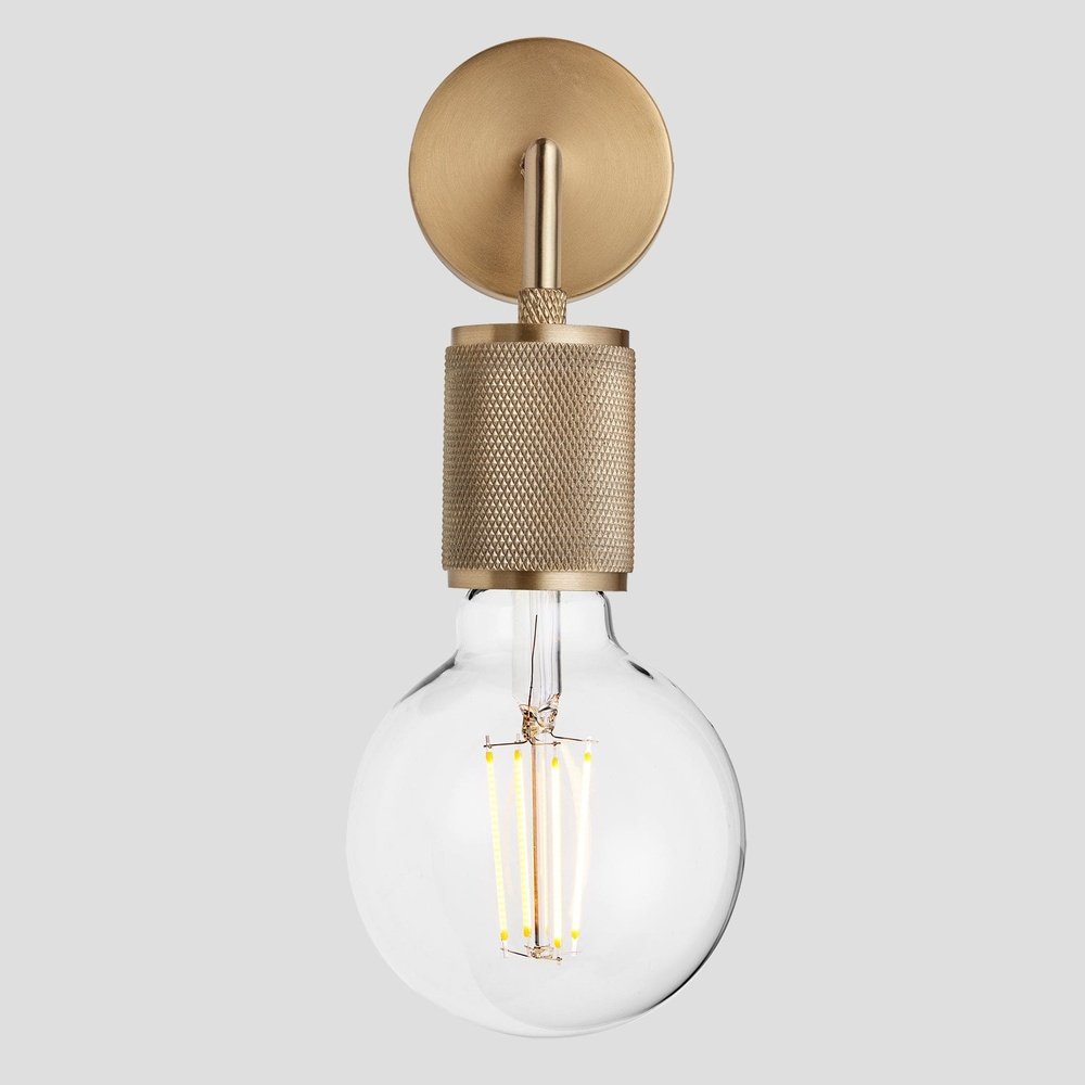 Industville Knurled Edison Wall Light in Brass