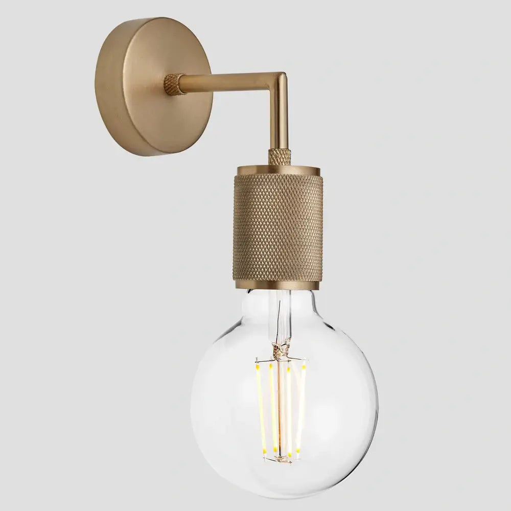 Industville Knurled Edison Wall Light in Brass