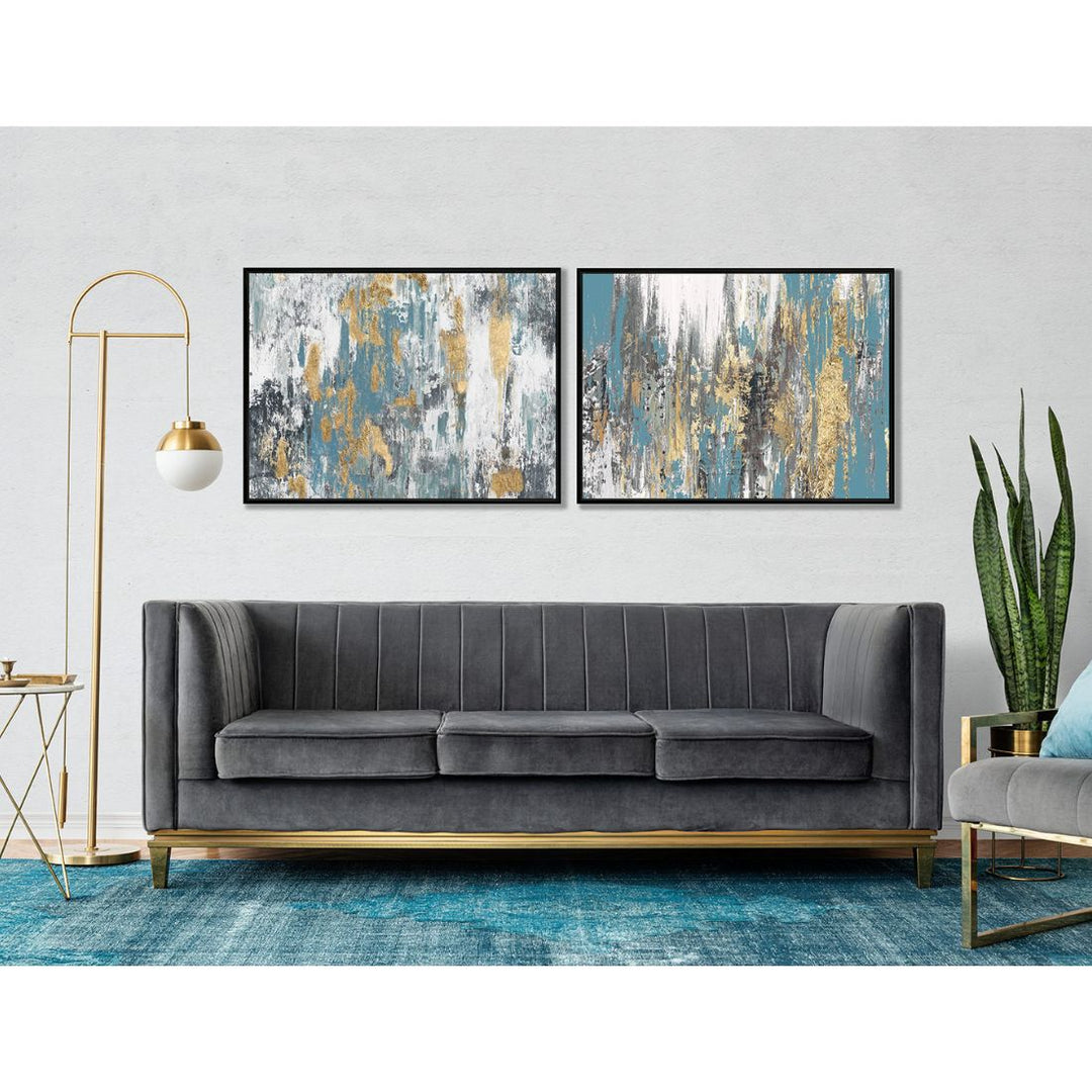 Ikat II Framed Canvas - Gold