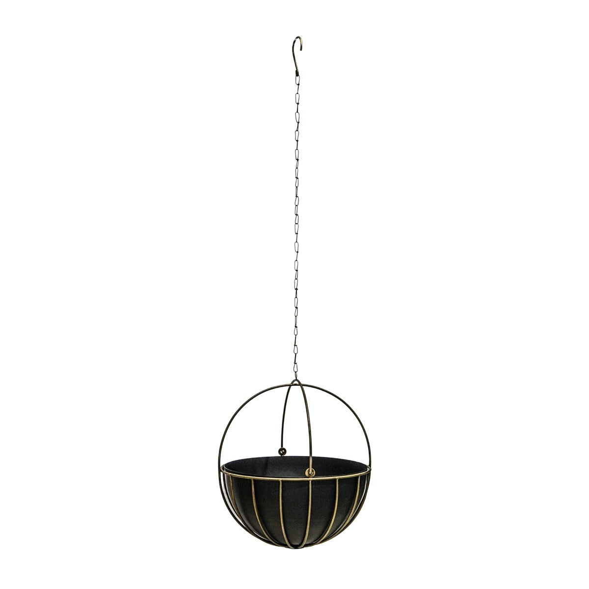 Ivyline Indoor Kensington Brass Hanging Planter