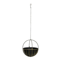 Ivyline Indoor Kensington Brass Hanging Planter