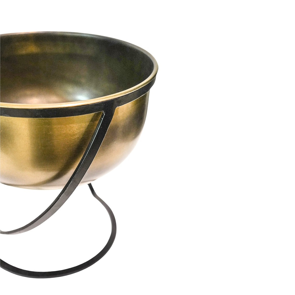 Ivyline Indoor Kensington Brass Metal Planter on Stand