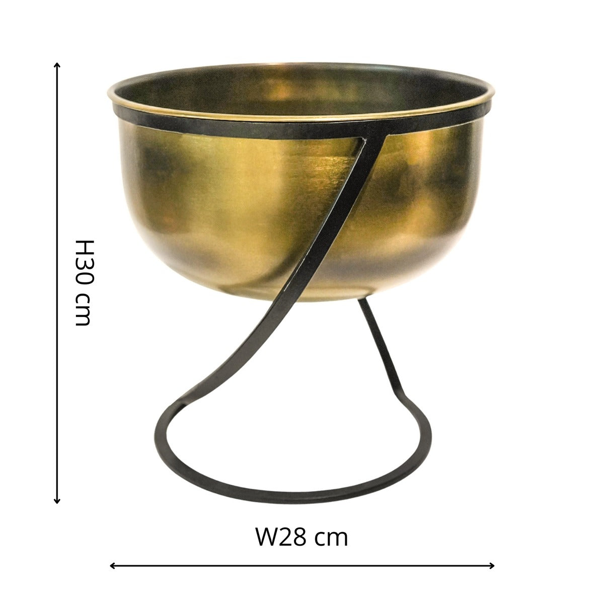 Ivyline Indoor Kensington Brass Metal Planter on Stand