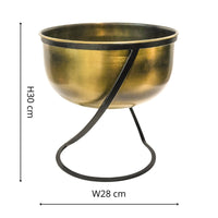 Ivyline Indoor Kensington Brass Metal Planter on Stand