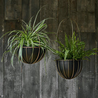 Ivyline Indoor Kensington Brass Tall Hanging Planter