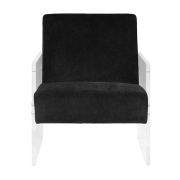 Ezra Clear Acrylic Arm Chair - Black