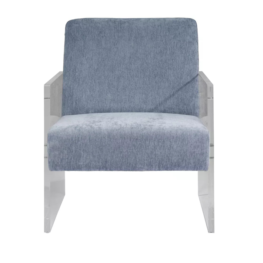 Ezra Clear Acrylic Arm Chair - Blue