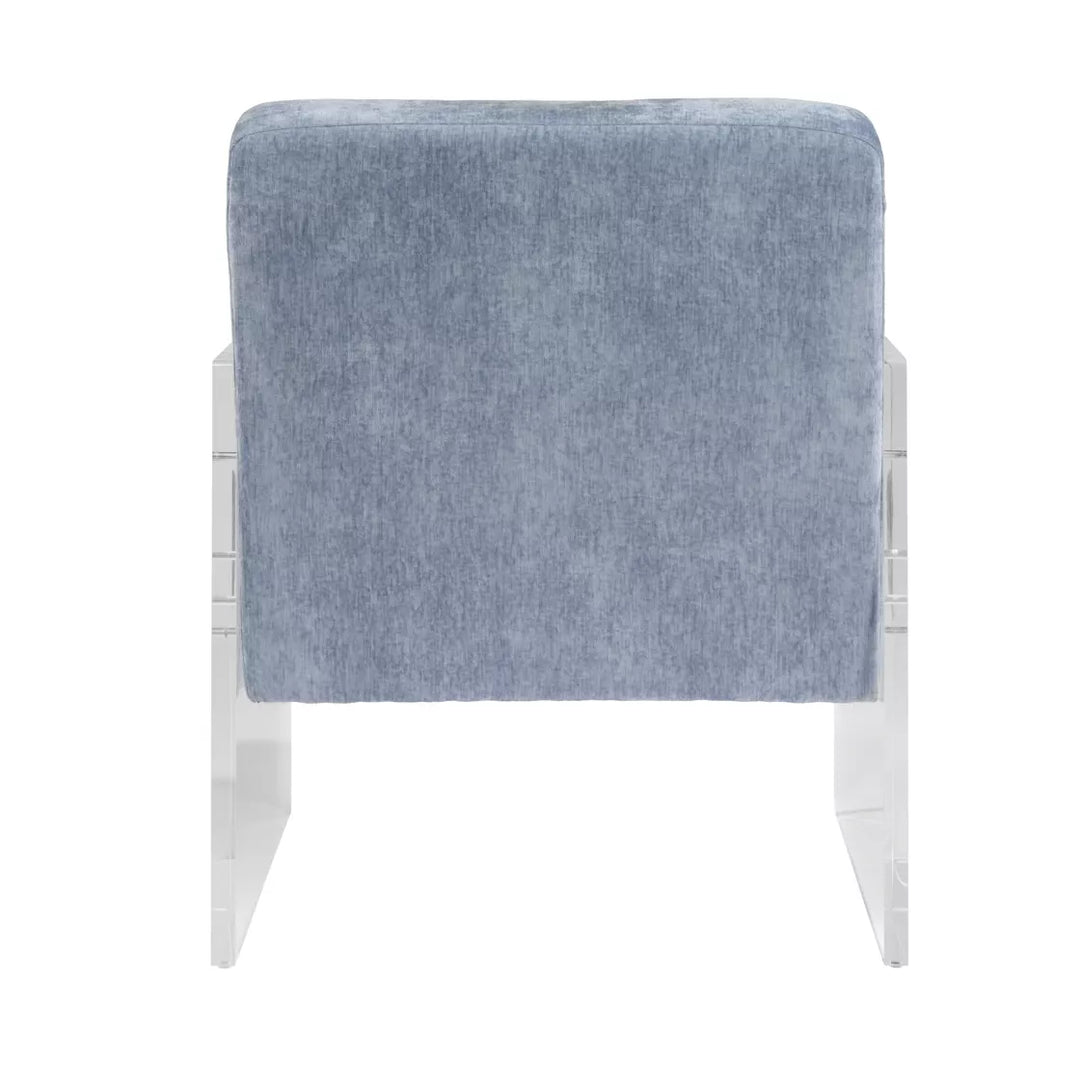 Ezra Clear Acrylic Arm Chair - Blue