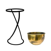 Ivyline Indoor Kensington Tall Brass Metal Round Planter on Stand