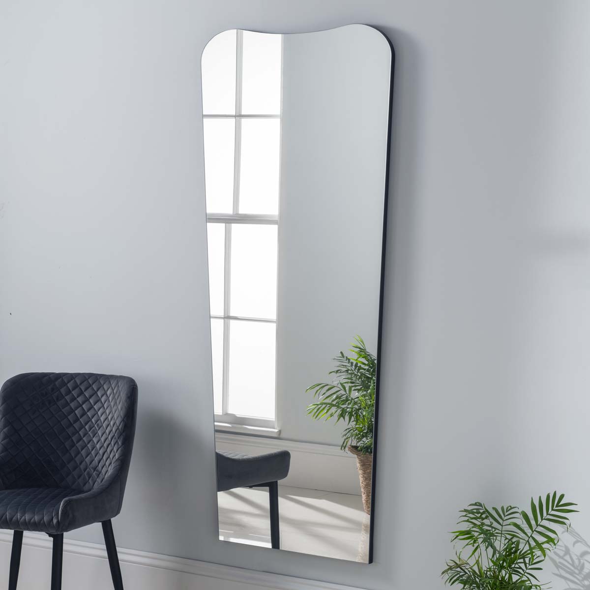 Olivia's Irregular Full Length Mirror in Black - 168x76cm