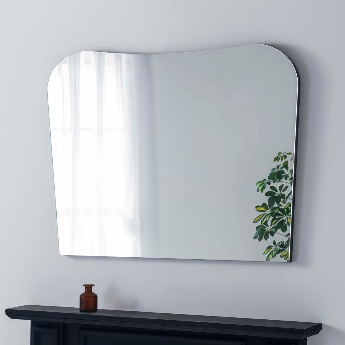 Olivia's Irregular Wall Mirror in Black - 106x78cm