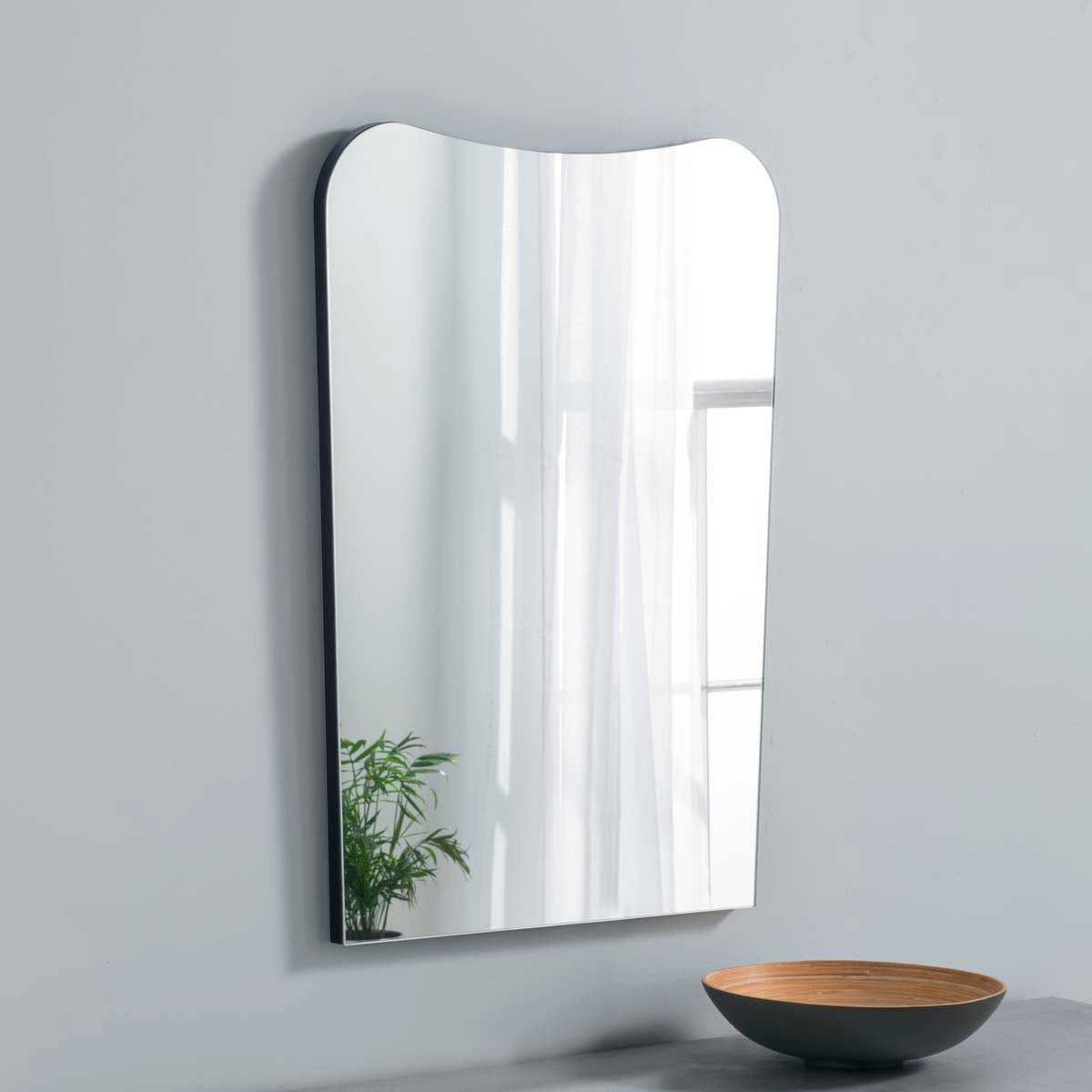 Olivia's Irregular Wall Mirror in Black - 79x56cm