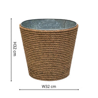 Ivyline Christmas Tree Bucket In Jute & Galvanised Steel - 32cm