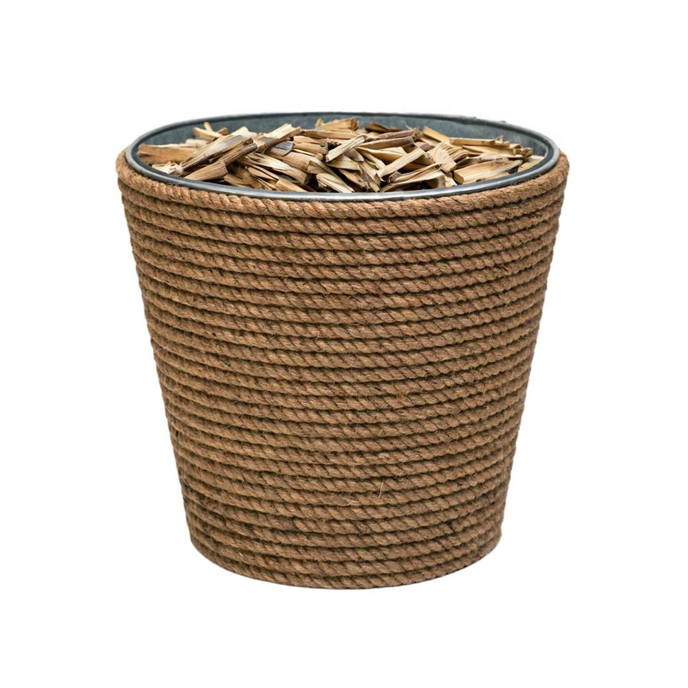 Christmas Tree Bucket 32cm - Jute & Galvanised Steel Ivyline 2