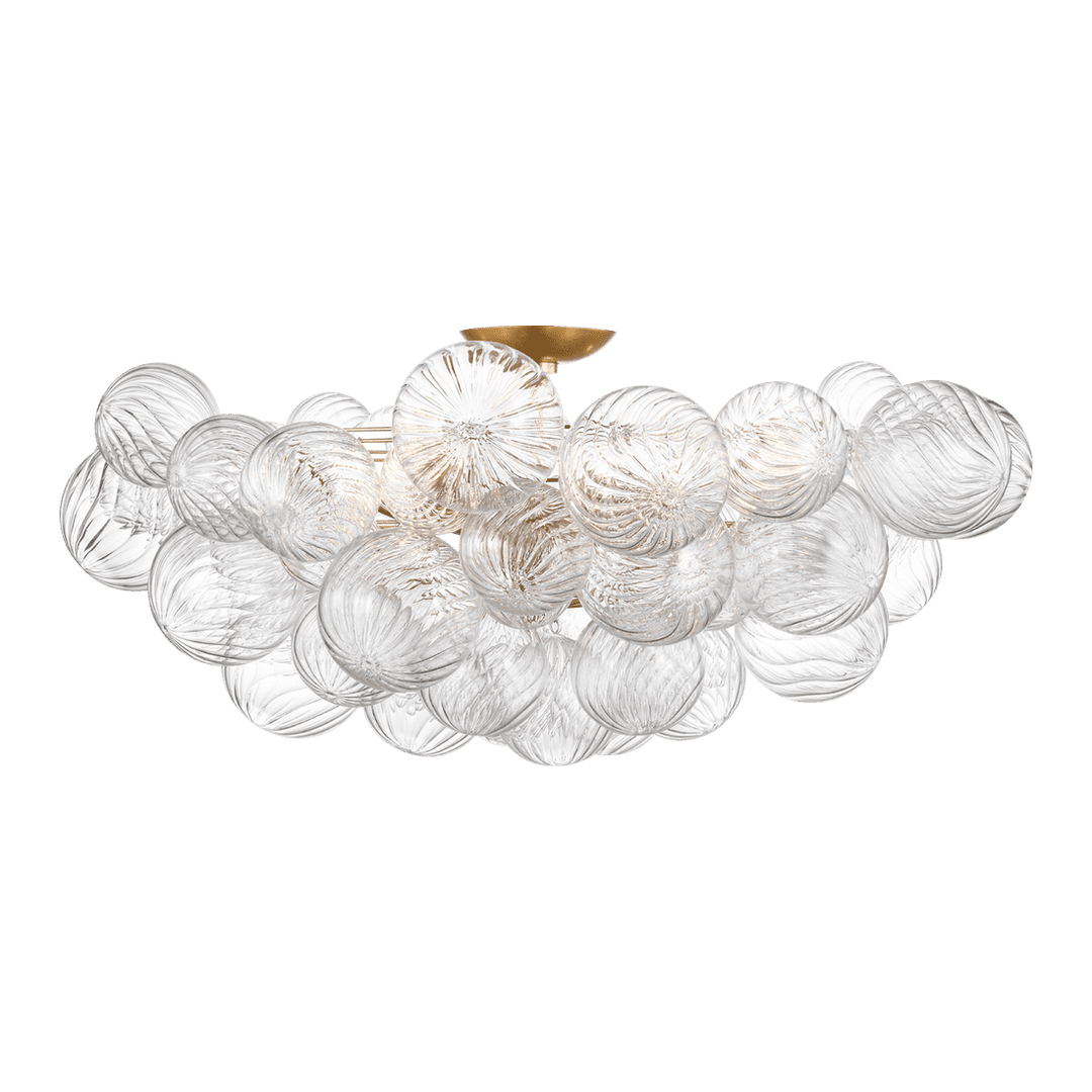 Talia 38" Flush Mount - Gild & Clear Swirled Glass Visual Comfort 1