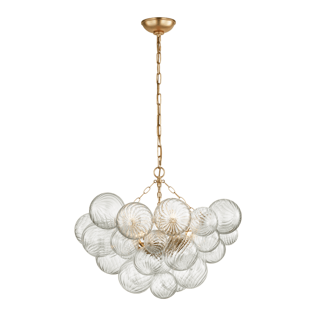 Talia Medium Chandelier - Gild & Clear Swirled Glass Visual Comfort 1