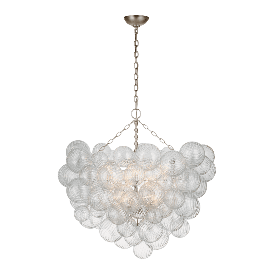 Talia Grande Chandelier - Burnished Silver Leaf with Clear Swirled Glass Visual Comfort 1