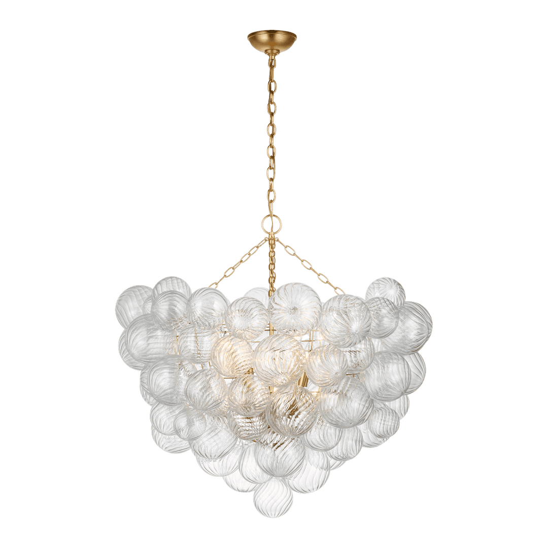 Talia Grande Chandelier - Gild with Clear Swirled Glass Visual Comfort 1