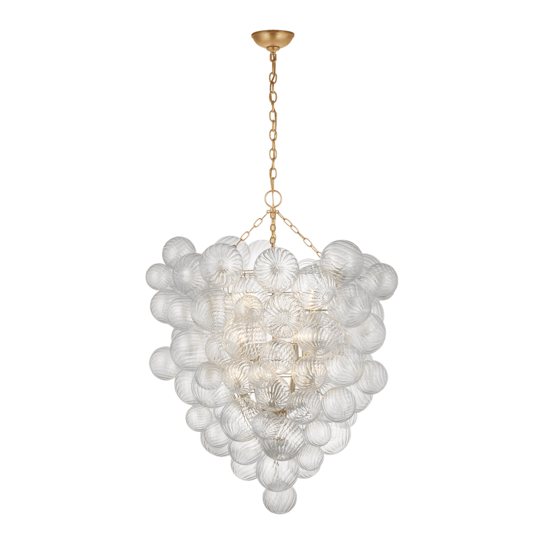 Talia Grande Entry Chandelier - Gild with Clear Swirled Glass Visual Comfort 1