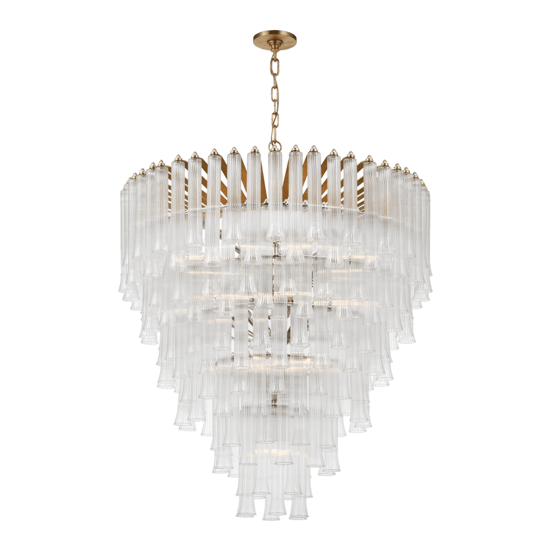 Lorelei X-Large Waterfall Chandelier - Gild with Clear Glass Visual Comfort 1