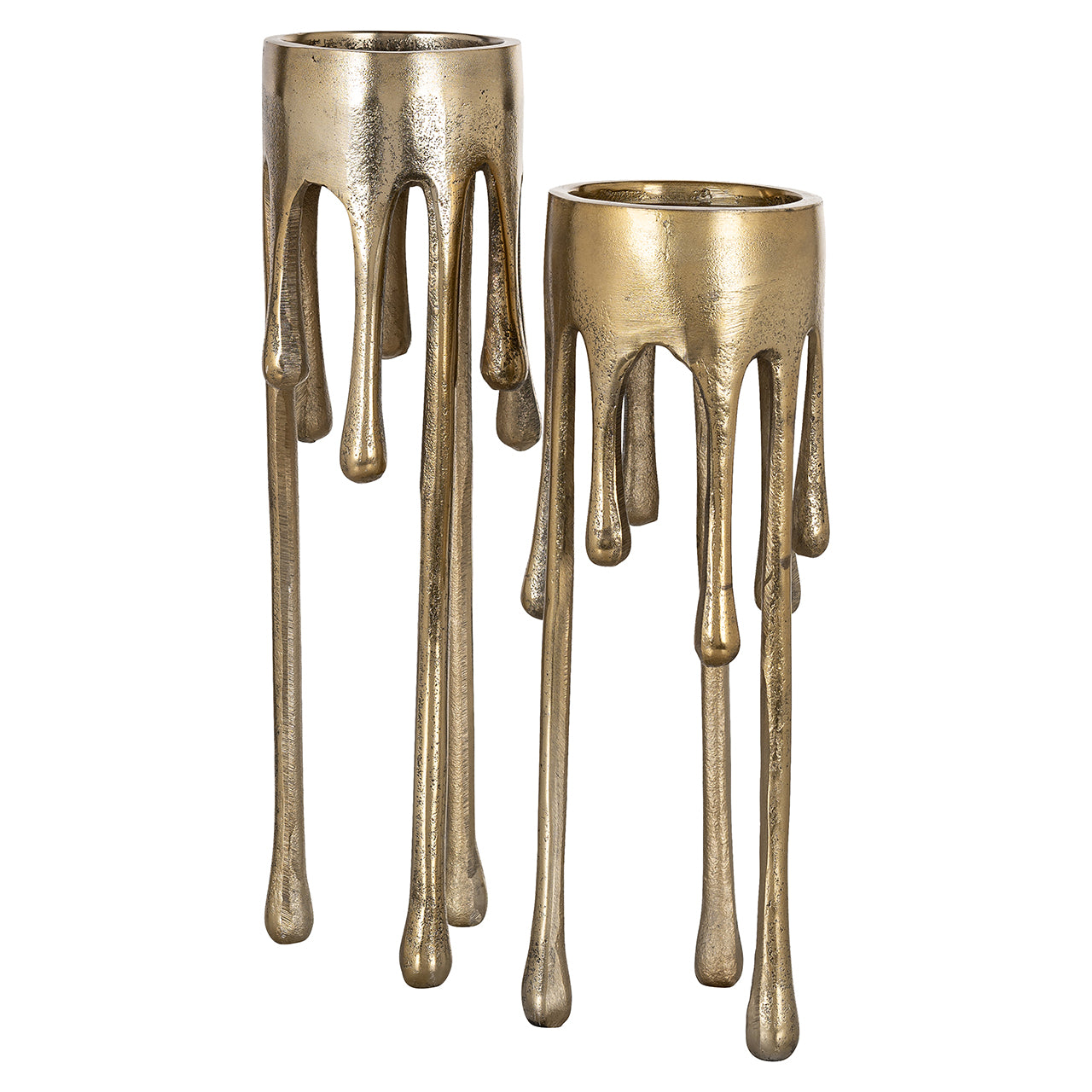 Richmond Interiors Lorin Brushed Gold Candle Holder - Small