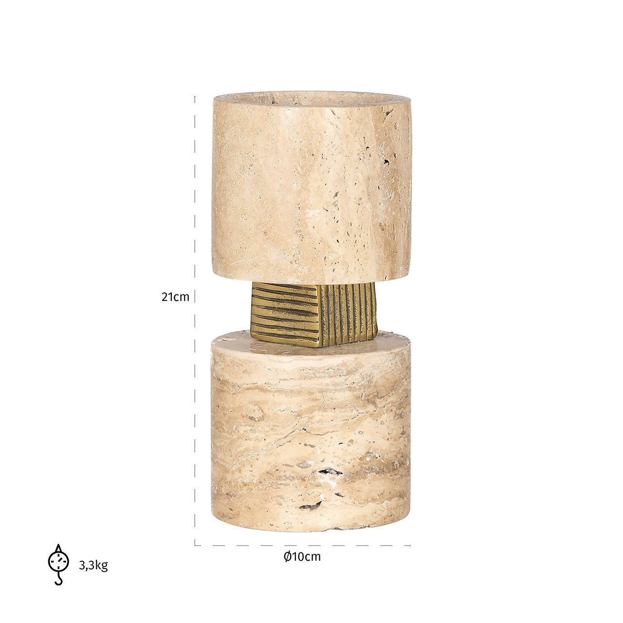 Richmond Interiors Boaz Beige Candle Holder - Small