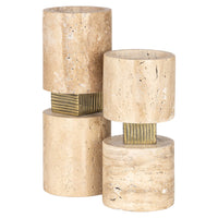 Richmond Interiors Boaz Beige Candle Holder - Small