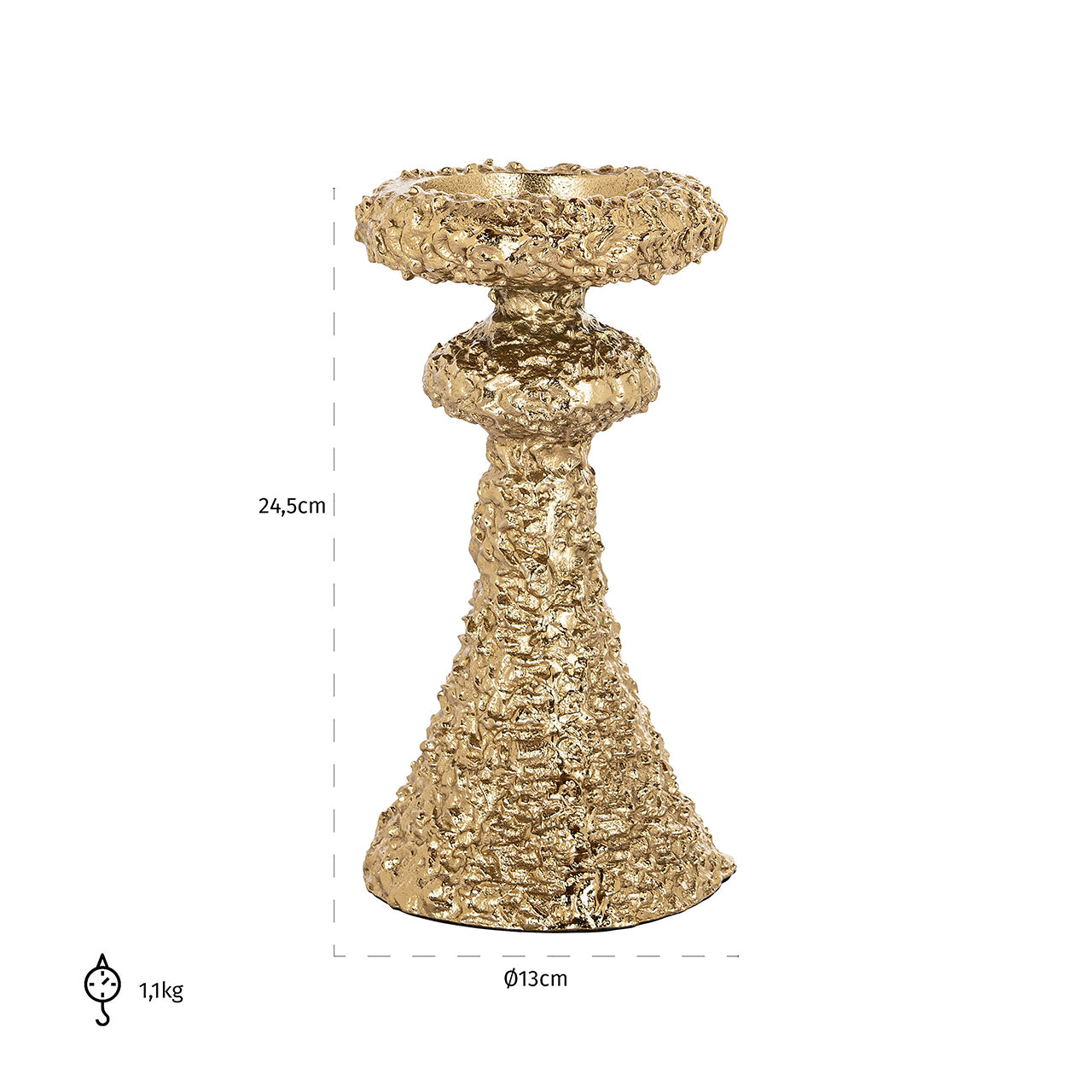 Richmond Interiors July Gold Candle Holder - Small