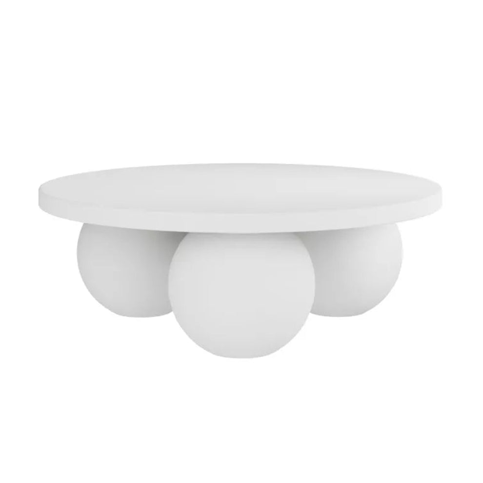 Lourdes Round Coffee Table - White