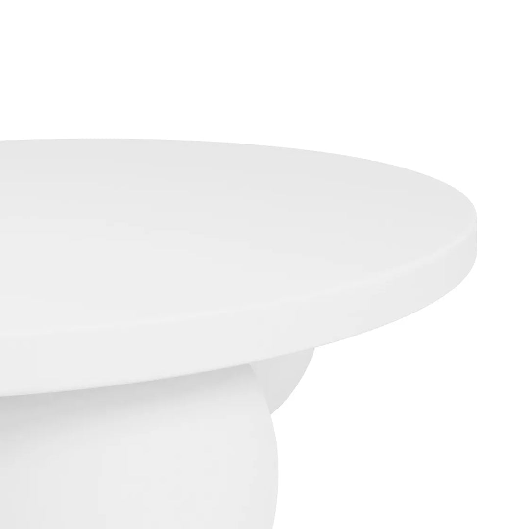 Lourdes Round Coffee Table - White