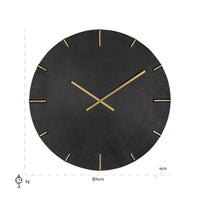 Richmond Interiors Bilal Clock Bilal in Black & Gold