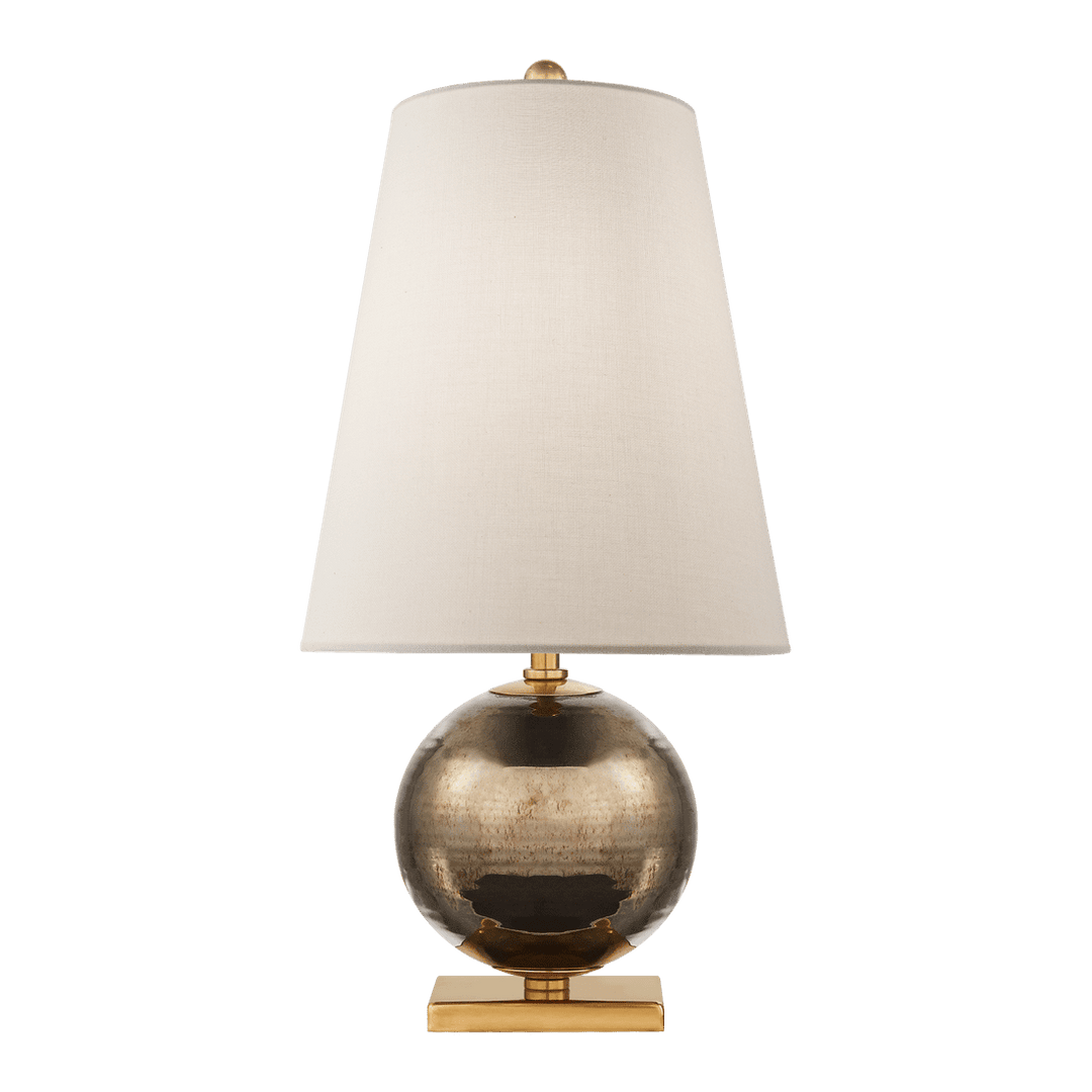 Corbin Mini Accent Lamp - Black Pearl with Cream Linen Shade Visual Comfort 1