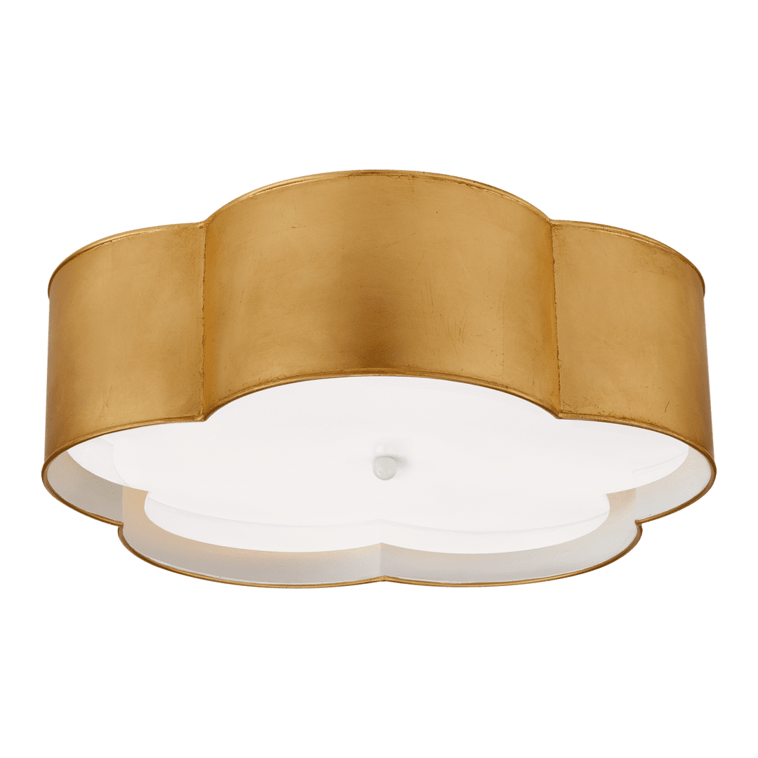 Bryce Large Flower Flush Mount - Gild & White with Frosted Acrylic Visual Comfort 1