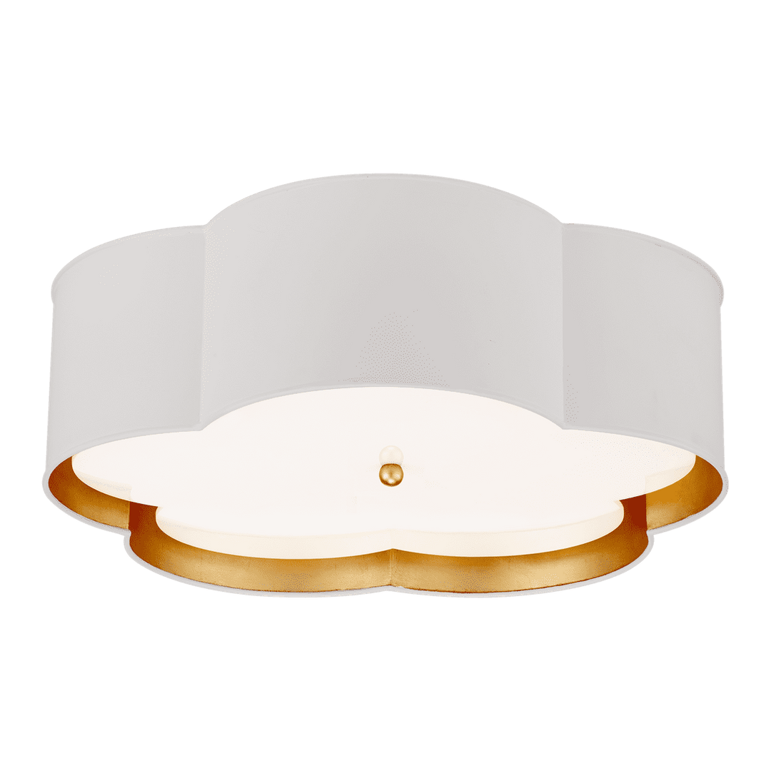 Bryce Large Flower Flush Mount - White & Gild with Frosted Acrylic Visual Comfort 1