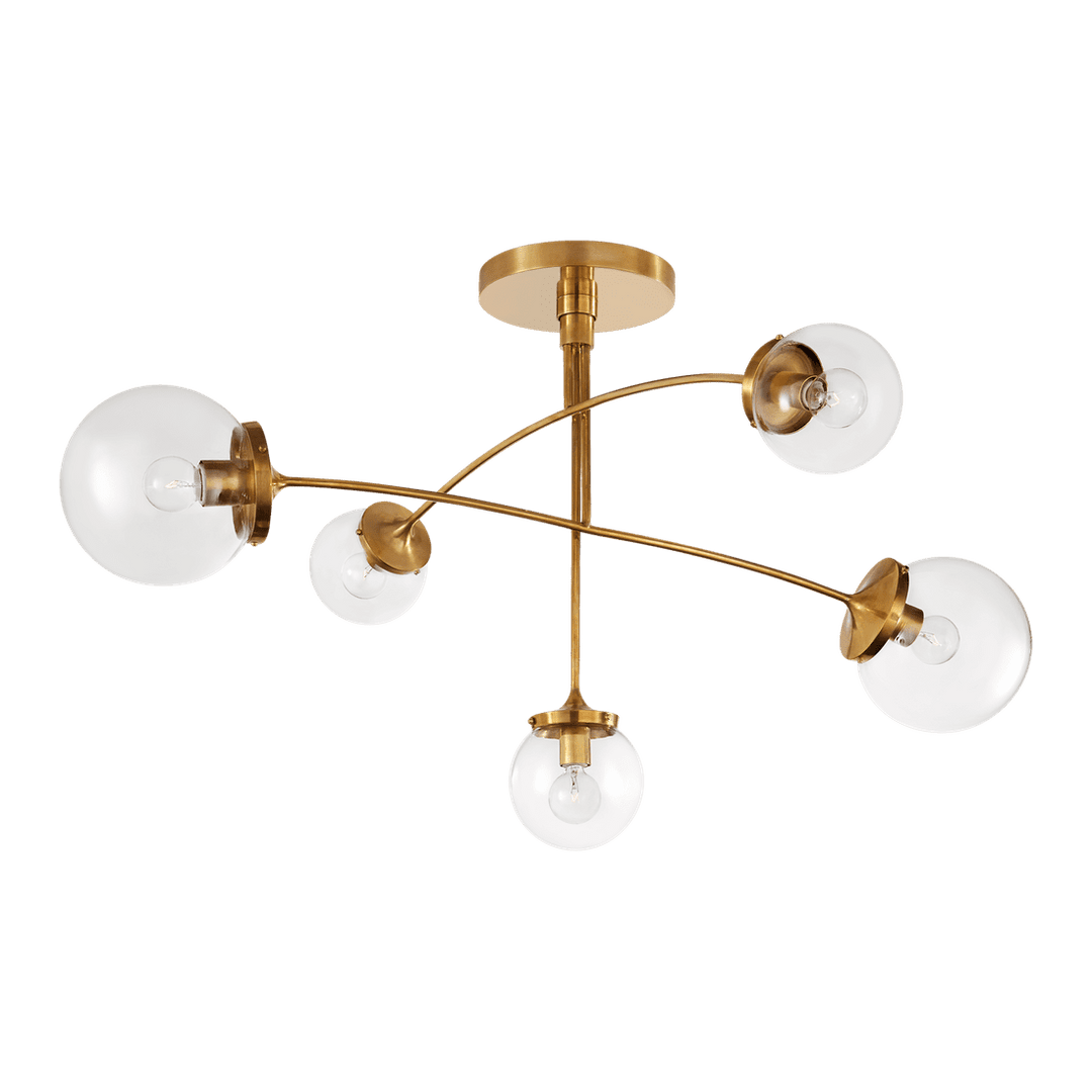 Prescott Medium Mobile Chandelier - Soft Brass with Clear Glass Visual Comfort 1