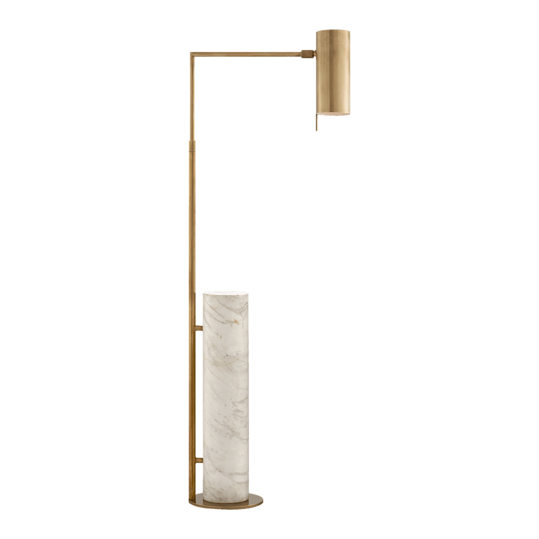 Alma Floor Lamp - Antique-Burnished Brass & White Marble Visual Comfort 1