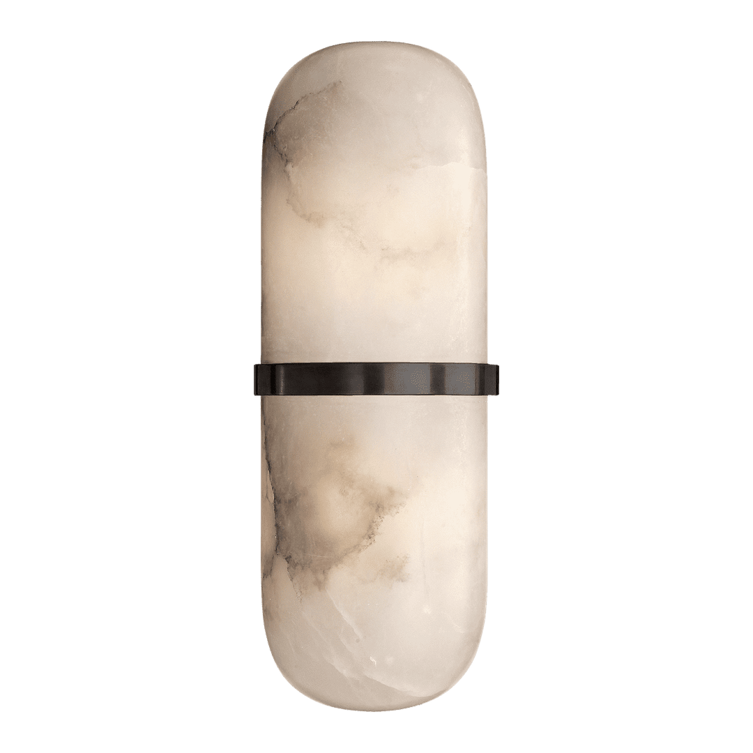 Melange Pill Form Sconce - Bronze with Alabaster Visual Comfort 1